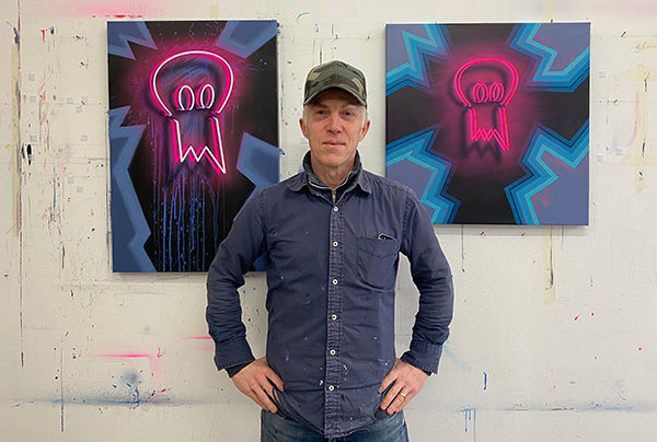 Mike Edwards Releases 'Startled Artist' Neon Paintings