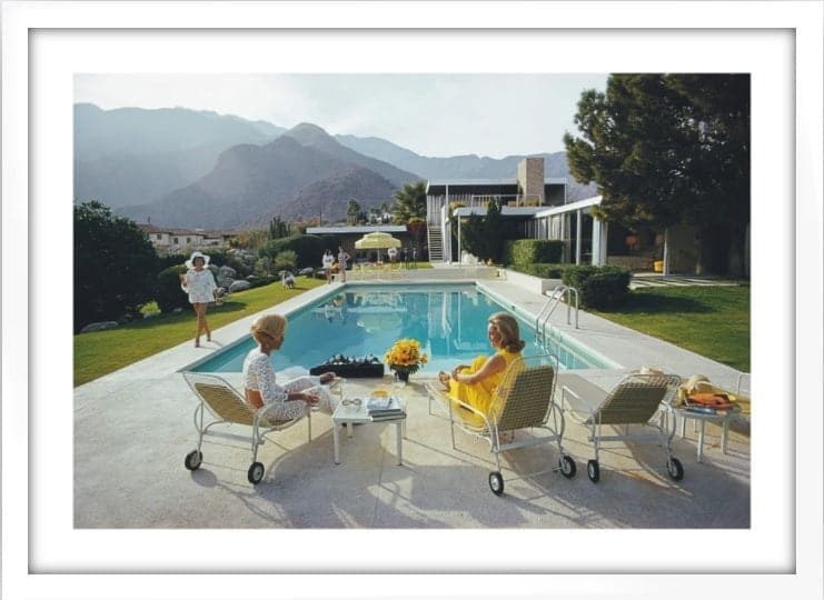 Framed Poolside Gossip, Large, White Box Frame