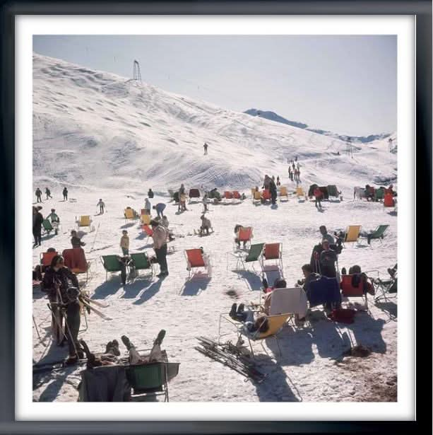 Framed Skiers At Verbier, C-Type Print 30 x 30cm