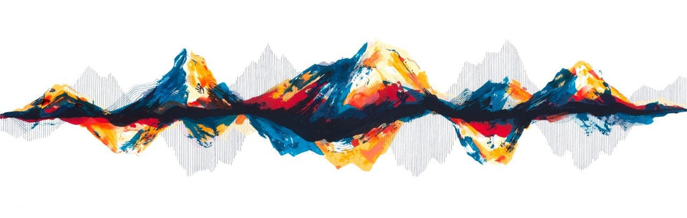 Mountainscape, Orange and Blue