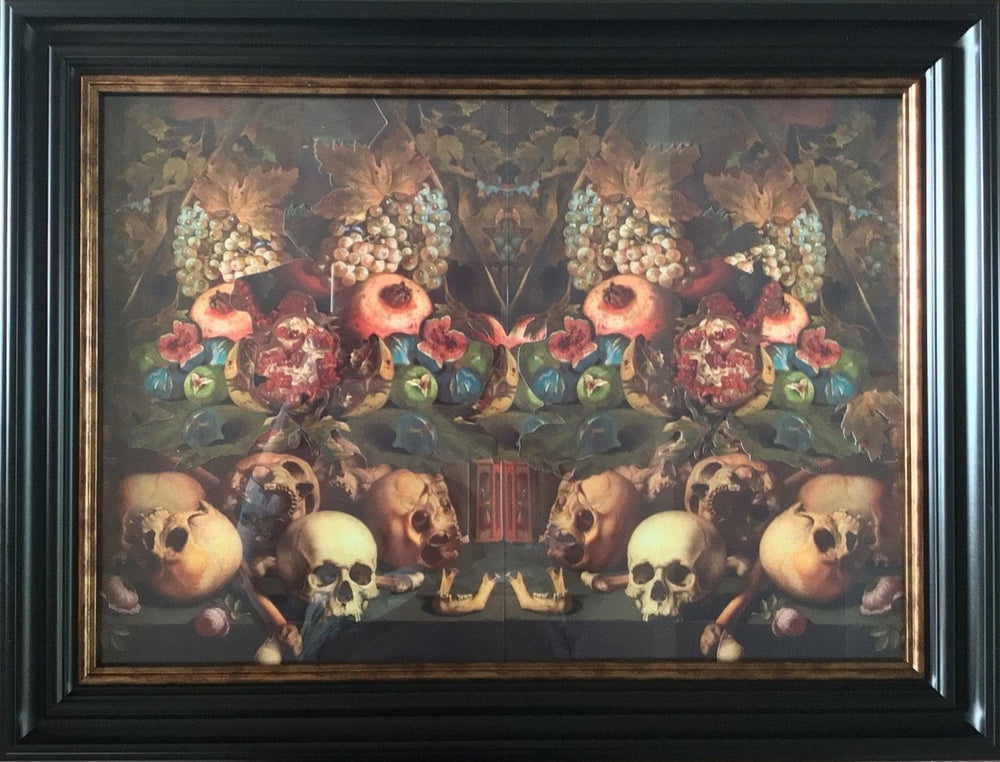 Skulls Collage, Framed Original
