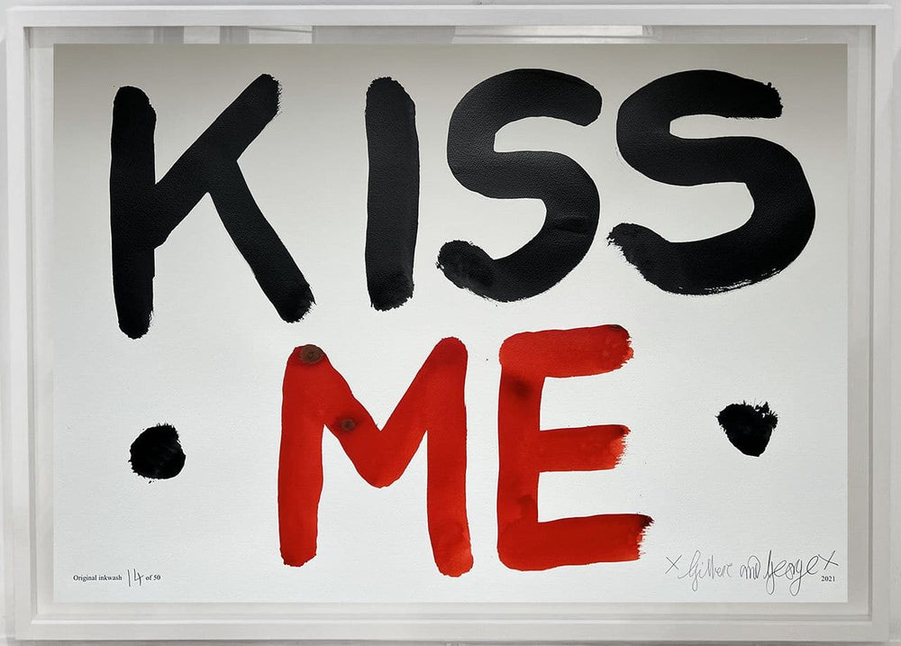 Kiss Me (Red and Black), Framed
