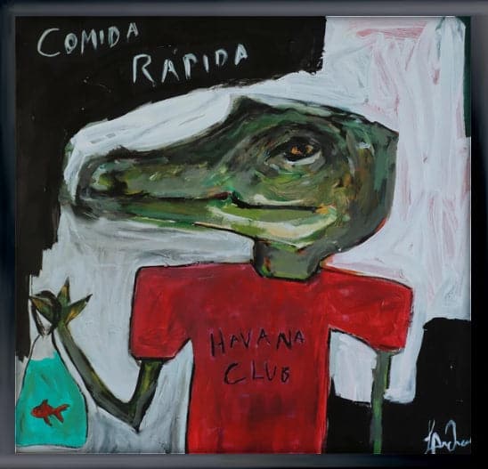 Framed Havana Club, Bright Red