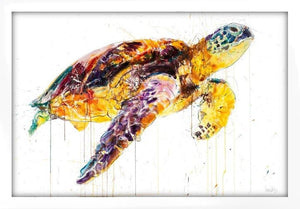 Framed Sea Turtle, Gold Leaf Edition, 2023