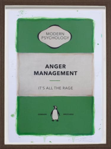 Framed Anger Management Green, Small Hand-Embellished Print
