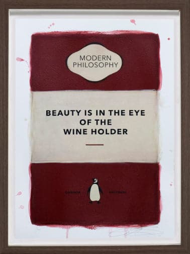 Framed Beauty is in the Eye of the Wine Holder, Small Hand-Coloured Print