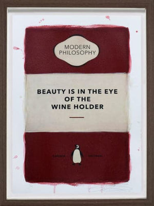 Framed Beauty is in the Eye of the Wine Holder, Small Hand-Coloured Print
