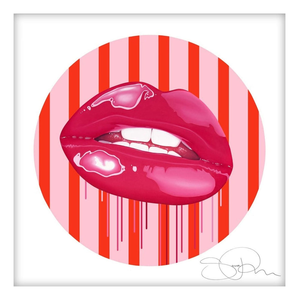 Framed Hot Pink Pop - Candy Stripe