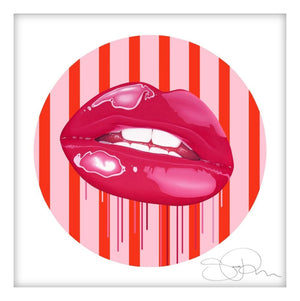 Framed Hot Pink Pop - Candy Stripe