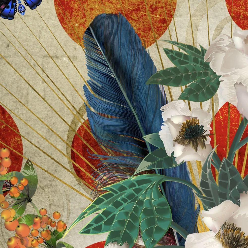 Peonies and Feathers