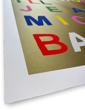 You Be Andy Warhol I'll Be Jean-Michel Basquiat, Gold Ink