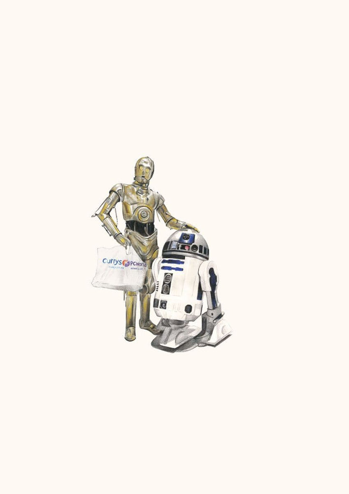 C3PO and R2D2 artwork by Zoe Moss 