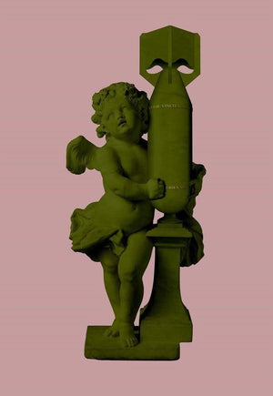 Cupid, Amor Vincit Omnia (Love Conquers All) (Army Green) artwork by Magnus Gjoen 