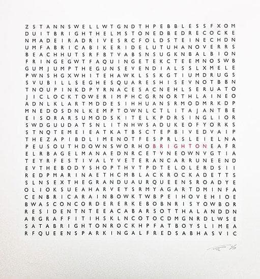 Brighton Word Search Small artwork by Clive Sefton 