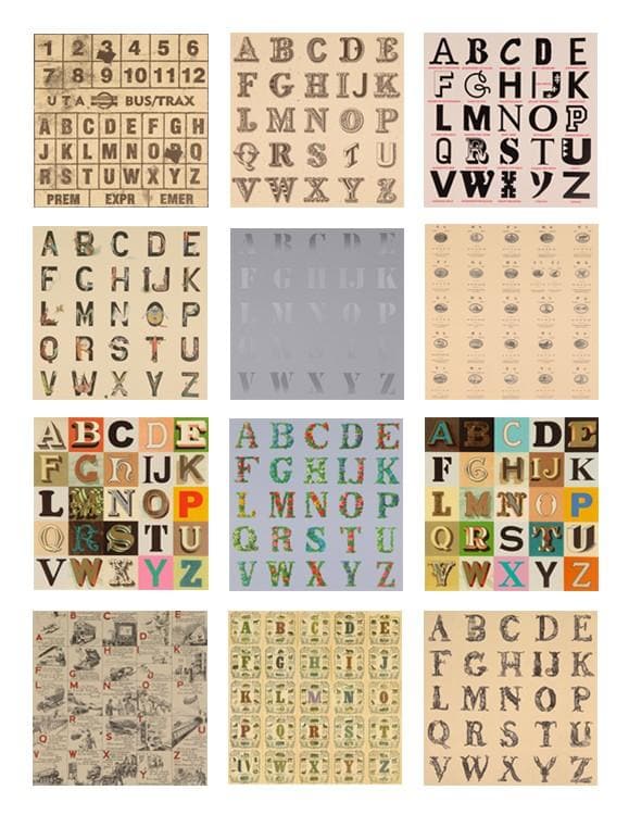 Appropriated Alphabets - Set of 12 Prints artwork by Peter Blake 