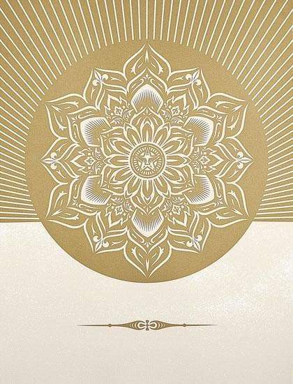 Obey Lotus Diamond White and Gold artwork by Obey (Shepard Fairey) 