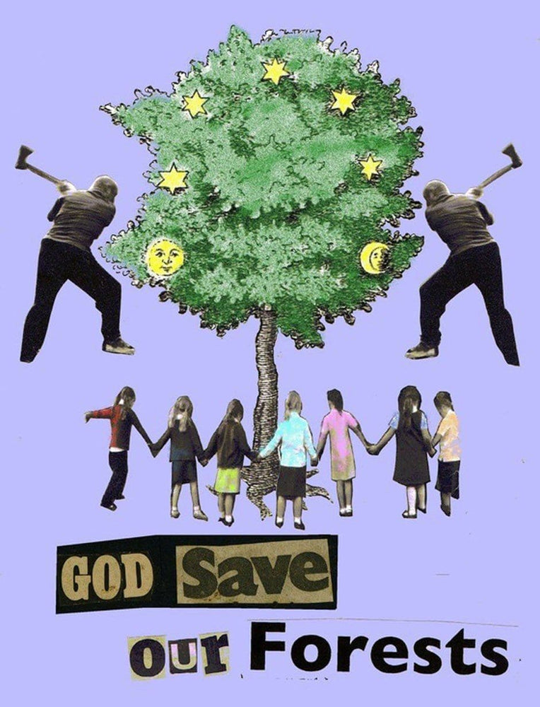 FRAMED God Save Our Forests (Silkscreen Signed Limited Edition of 60) By Jamie Reid | Enter Gallery