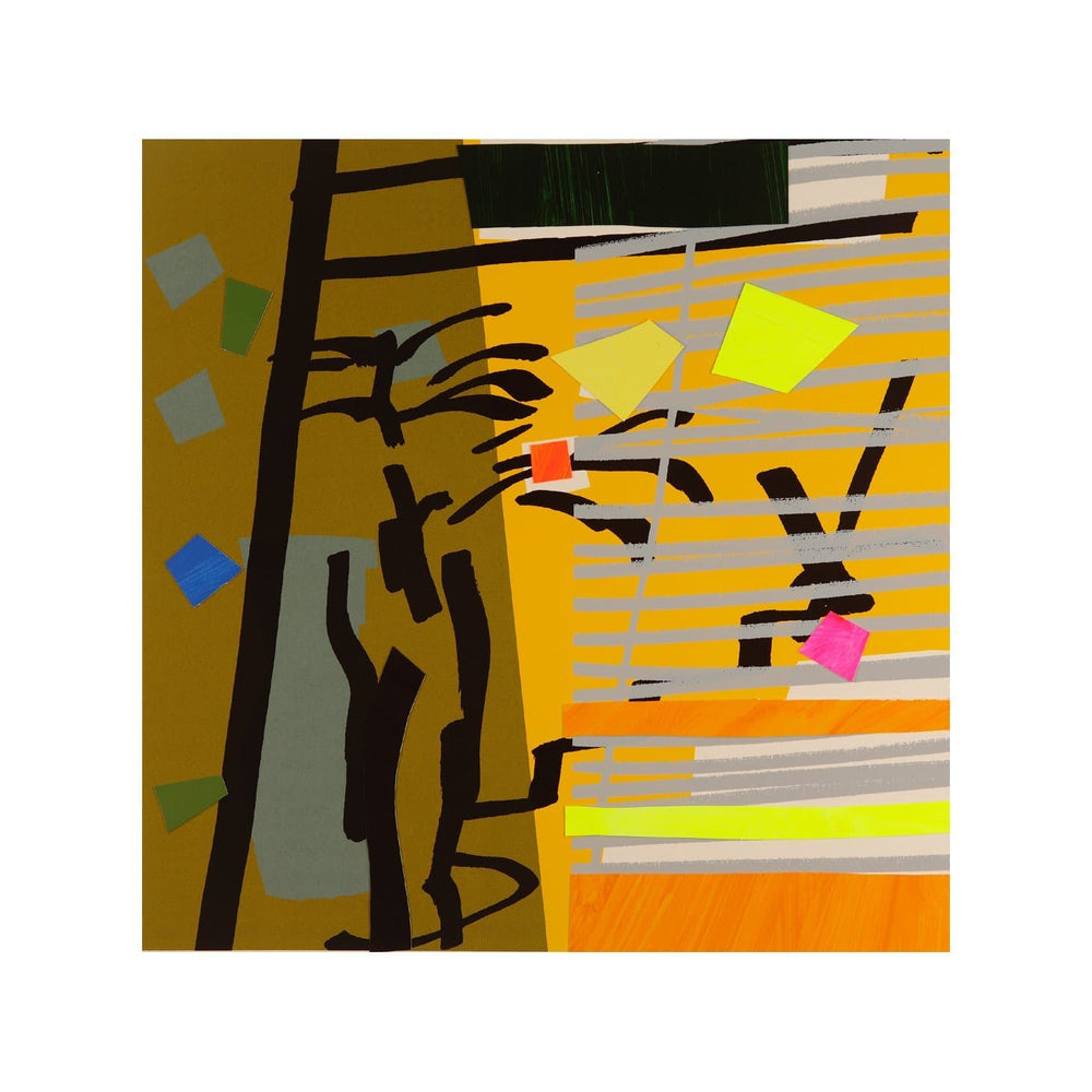 Tree Fern and Shadow Yellow artwork by Bruce Mclean 