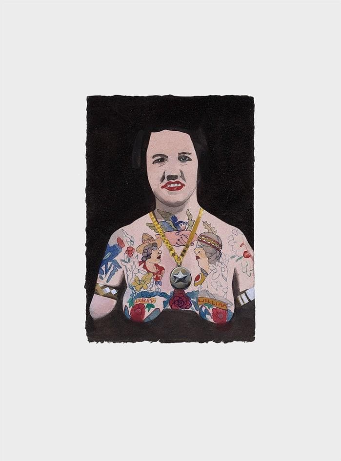 FRAMED Tattooed people Doris (Giclee signed limited edition of 150) by Peter Blake | Enter Gallery