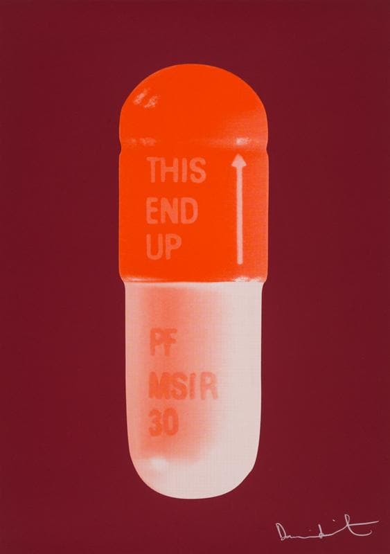 The Cure - Sienna Red/Tangerine/Light Tangerine artwork by Damien Hirst 