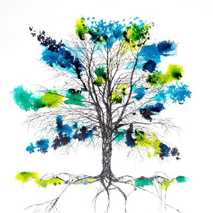 Copper Beech Web - Green and Blue artwork by Rob Wass 