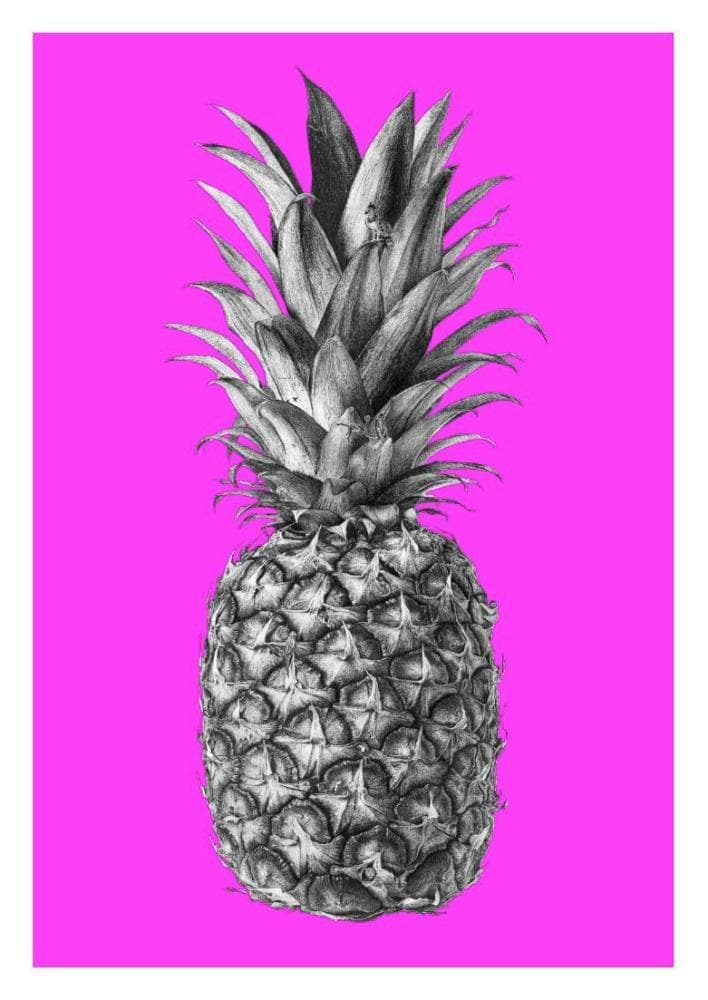 Framed Rainforest Rewild Pineapple Pink, A3