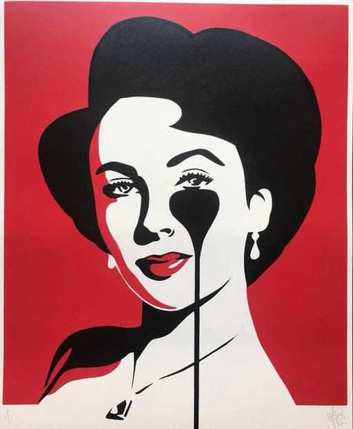 Liz Loves Richard, Red limited edition silkscreen by Pure Evil | Enter ...