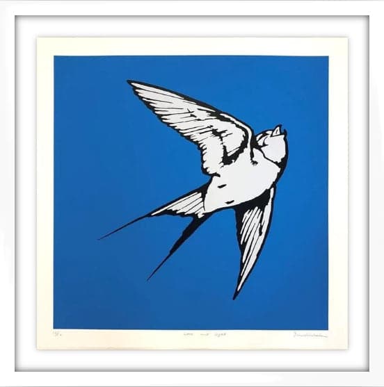 Framed Love and Light - Blue and Pale Grey