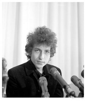 Dylan At A Press Conference In Los Angeles artwork by Michael Ochs 