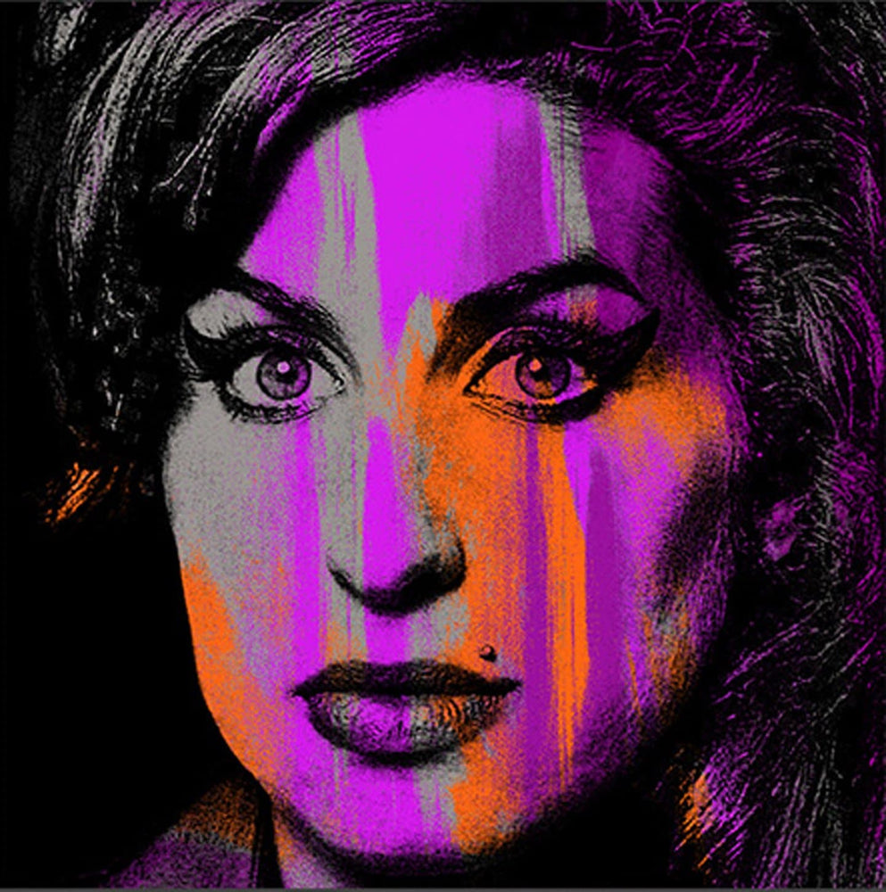 Amy Winehouse Pink, Large Canvas by Anthony Freeman | Enter Gallery