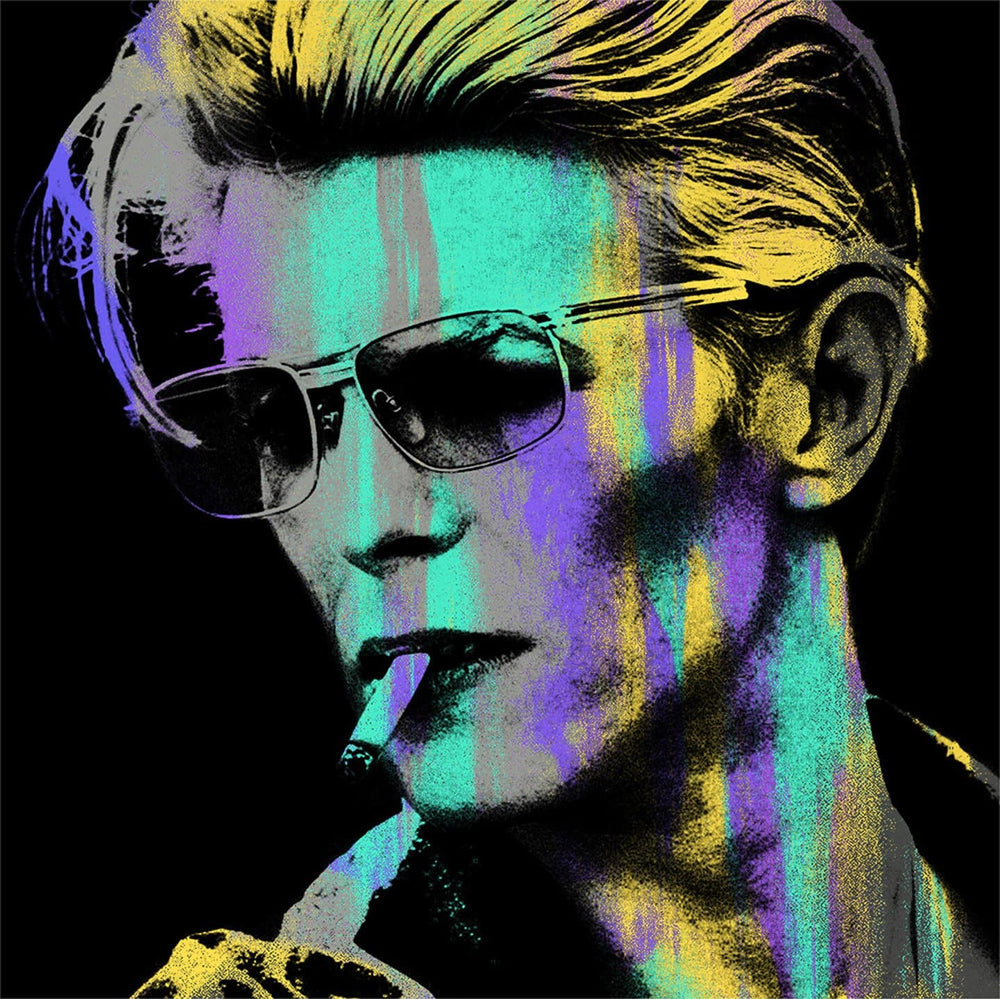 Blue Young Bowie, Large Canvas by Anthony Freeman | Enter Gallery