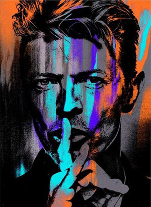 David Bowie Blue Shhh, Large Canvas by Anthony Freeman | Enter Gallery