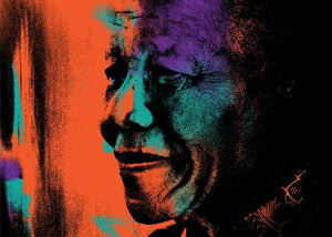 Nelson Mandela Orange, Large Canvas by Anthony Freeman | Enter Gallery