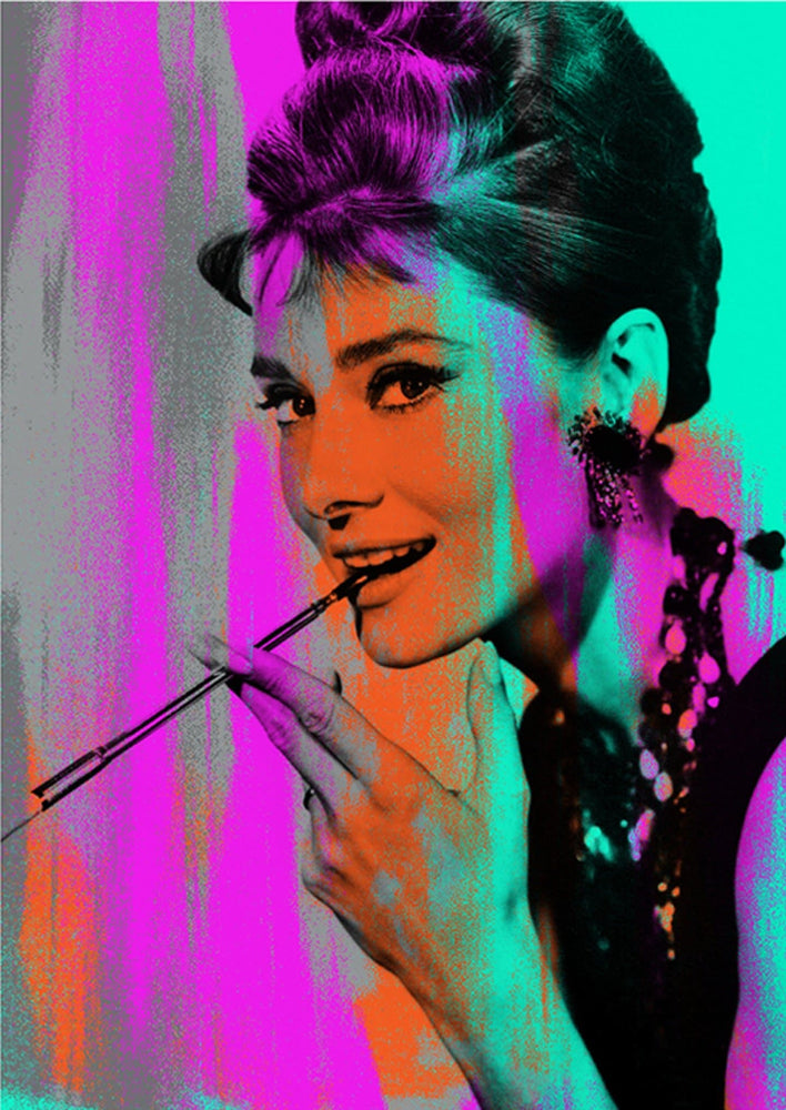 Audrey Hepburn Orange, Large Canvas by Anthony Freeman | Enter Gallery