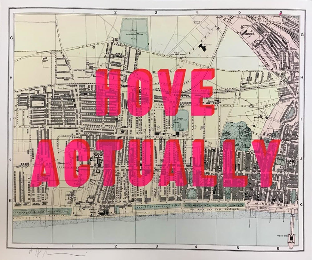 Hove Actually (Pink and Red) art print by Dave Buonaguidi | Enter Gallery