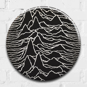 Joy Division, Unknown Pleasures Giant 3D Vintage Pin Badge by Tape Deck Art | Enter Gallery