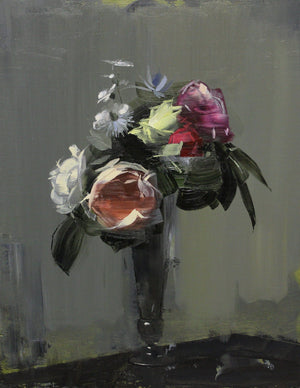 Flowers In A Glass Vase After Fantin-Latour by Chris Kettle | Enter Gallery