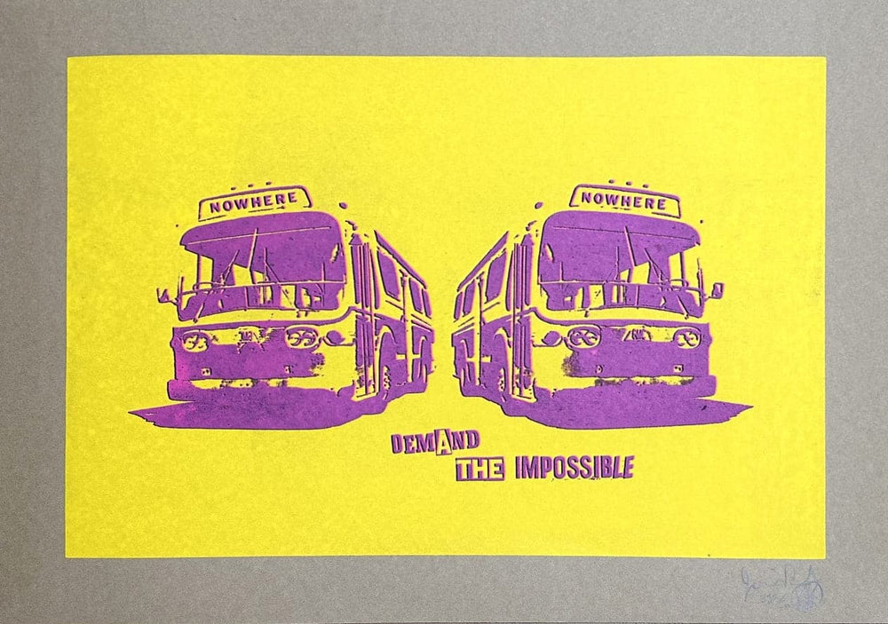 Framed Demand The Impossible, Nowhere Buses Yellow