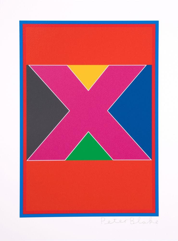 Dazzle Alphabet X artwork by Peter Blake 