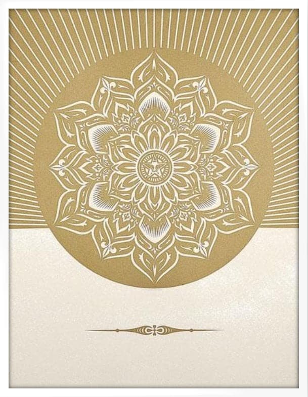 Framed Obey Lotus Diamond White and Gold