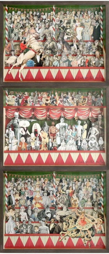 FRAMED Circus Set - Set Of Three Collage Pieces artwork by Peter Blake 